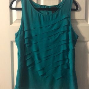 Teal ruffle tank